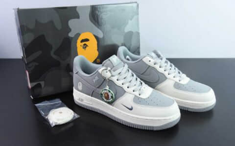 耐克Nike Air Force 1'07 Low Bape联名米白灰空军一号低帮休闲板鞋纯原版本 货号:BB6566-207