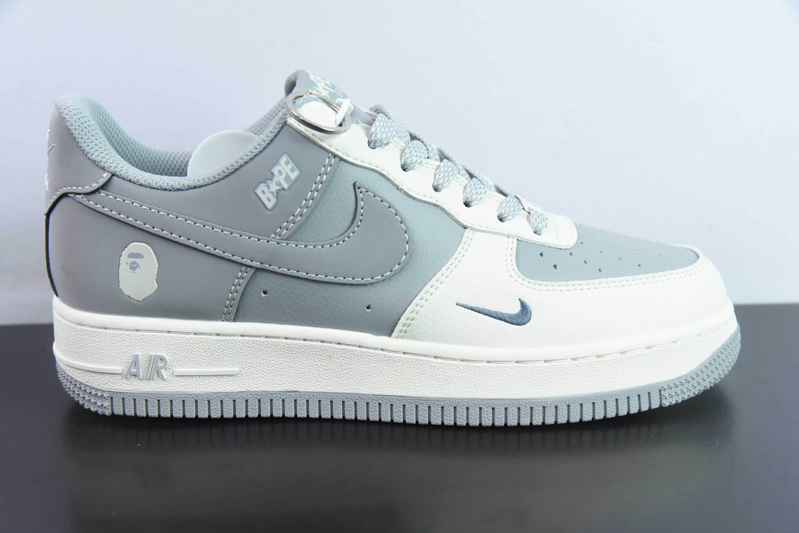 耐克Nike Air Force 1'07 Low Bape联名米白灰空军一号低帮休闲板鞋纯原版本 货号:BB6566-207