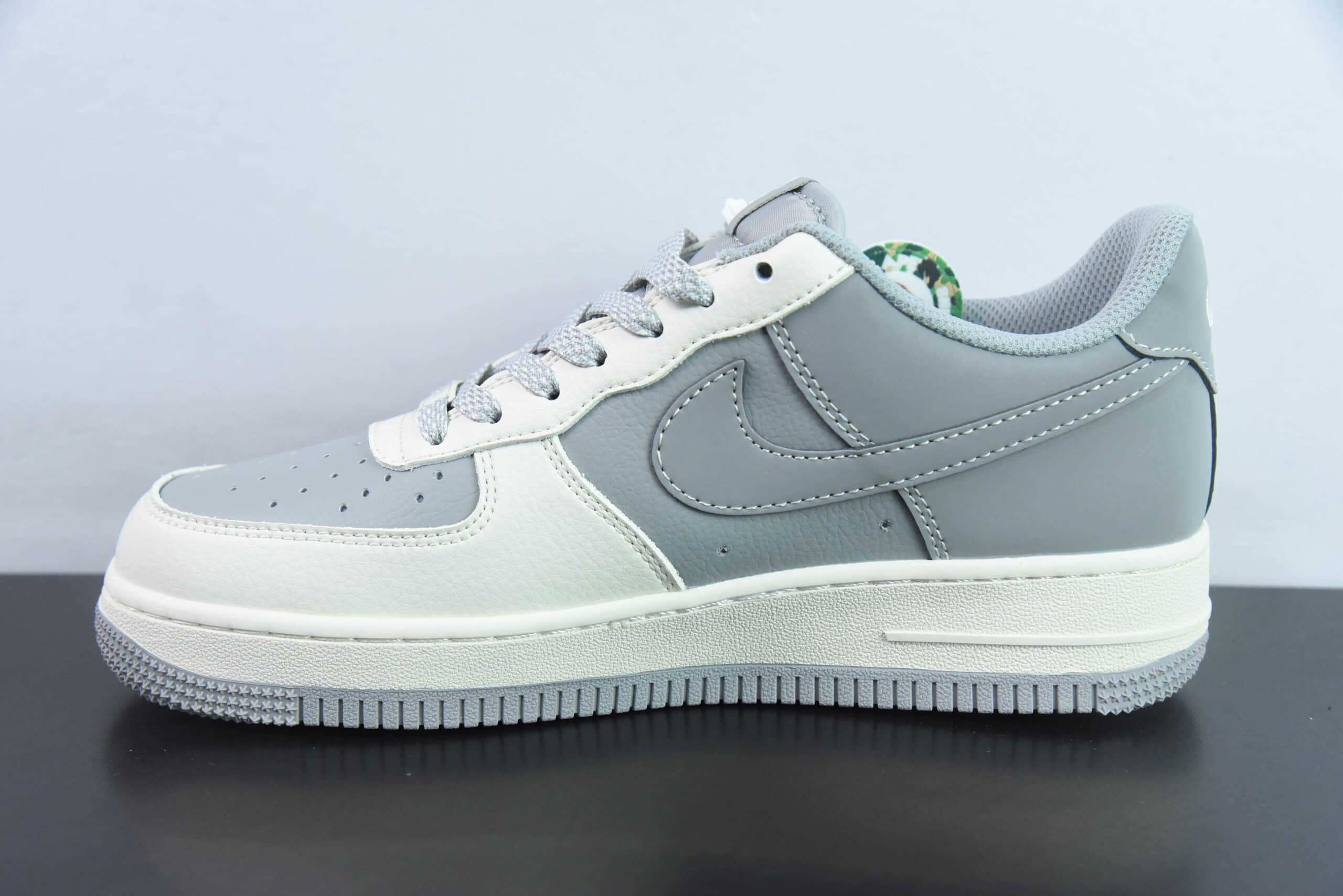 耐克Nike Air Force 1'07 Low Bape联名米白灰空军一号低帮休闲板鞋纯原版本 货号:BB6566-207