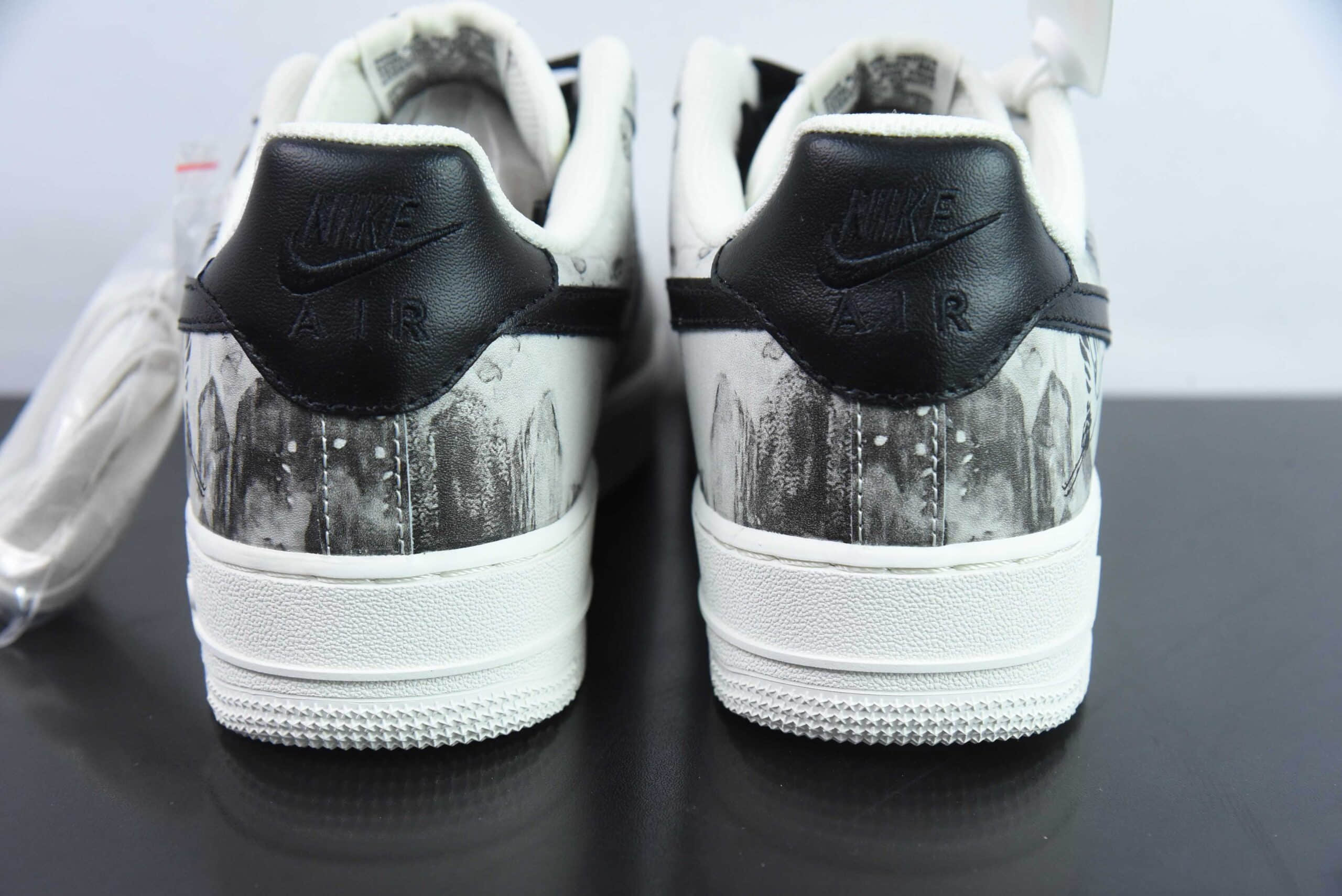 耐克Nike Air Force 1´07 Low 中国风水墨定制黑白空军一号低帮百搭休闲运动板鞋纯原版本 货号:BL1522-089
