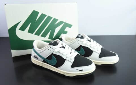 耐克Nike SB Dunk Low x Stussy联名米黑绿周年高端定制SB低帮休闲板鞋纯原版本 货号:KK1688-031