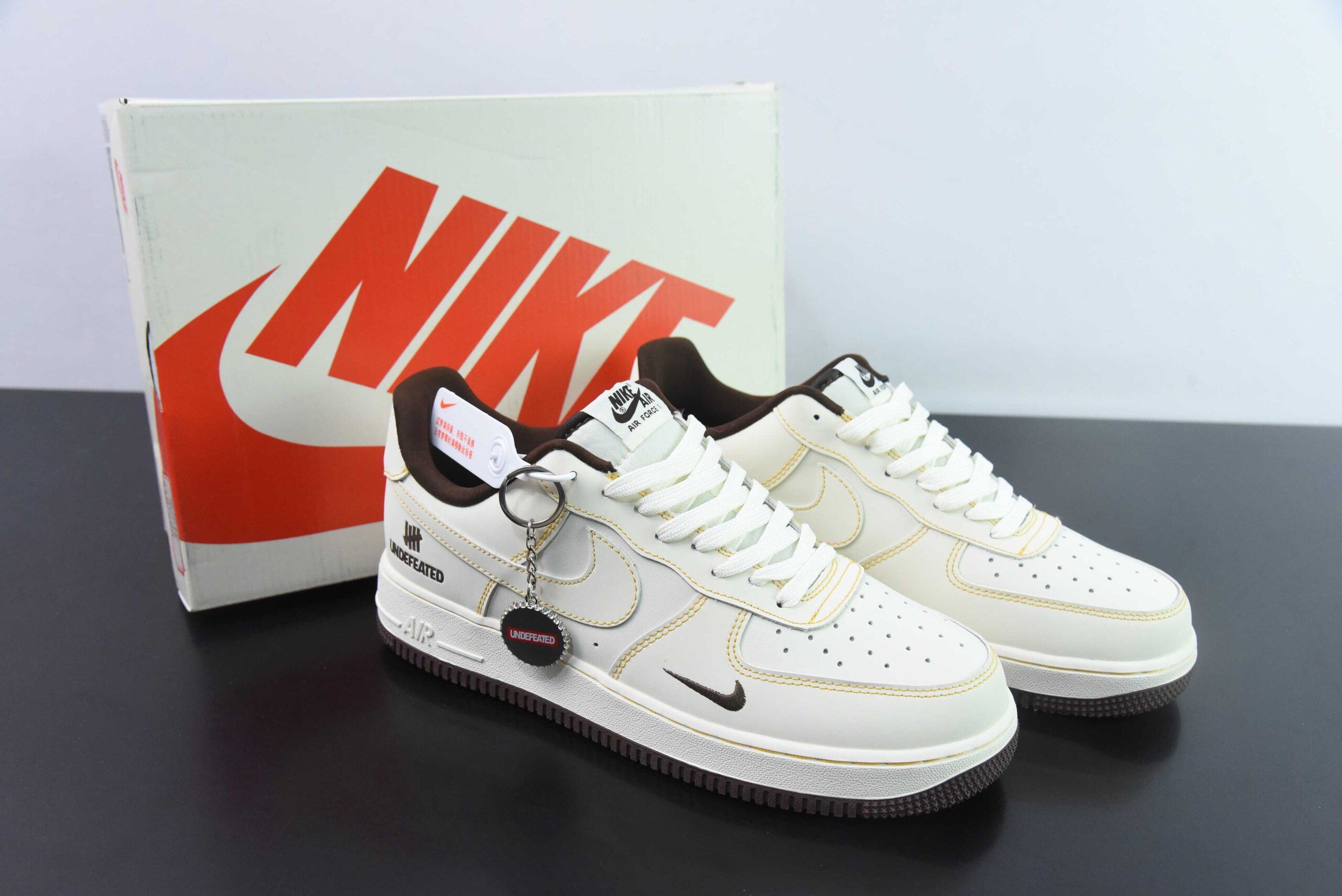 耐克NIke Air Force 1 '07 Low “UN联名米白黄线”空军一号低帮运动休闲鞋纯原版本 货号:KK3333-002