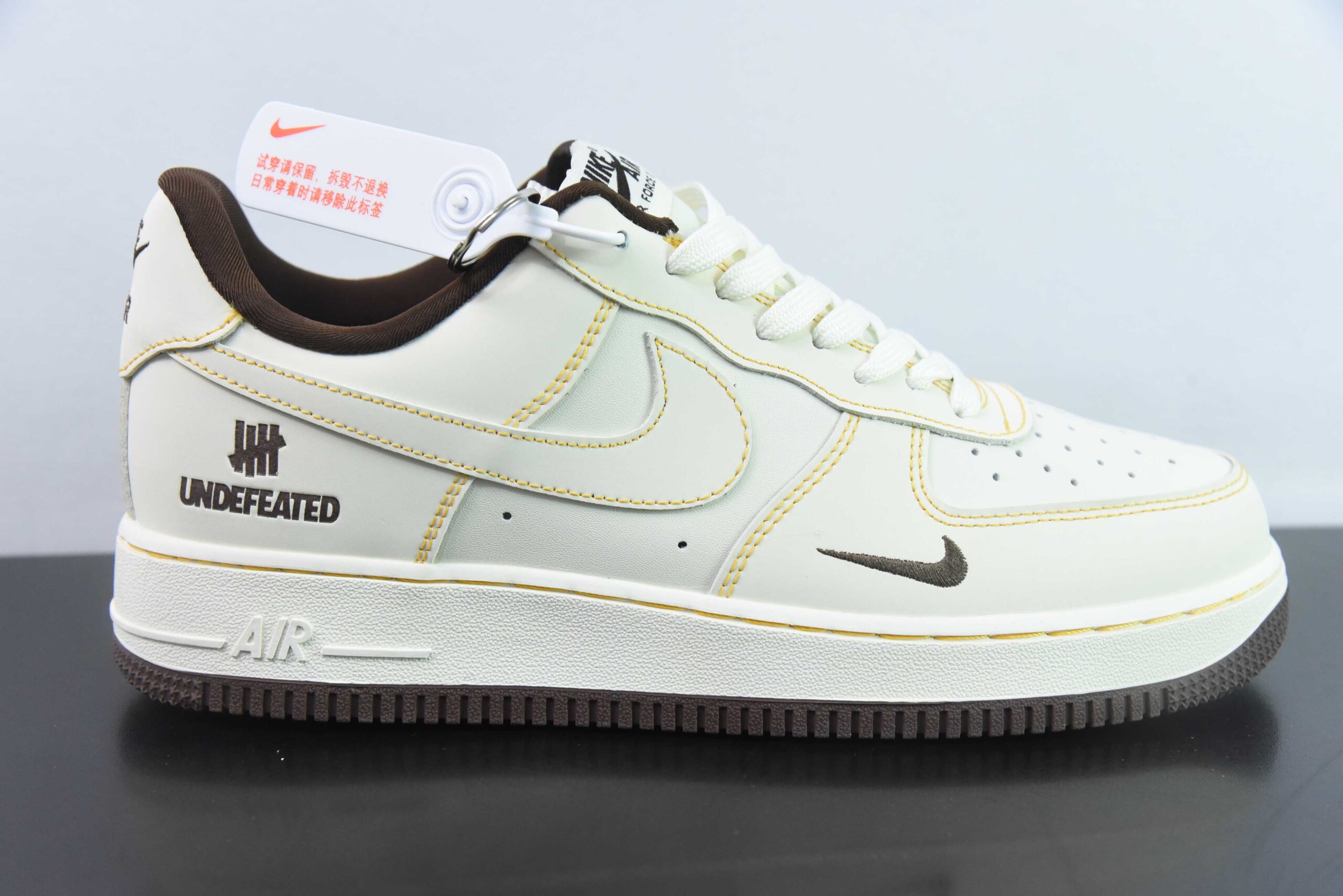 耐克NIke Air Force 1 '07 Low “UN联名米白黄线”空军一号低帮运动休闲鞋纯原版本 货号:KK3333-002