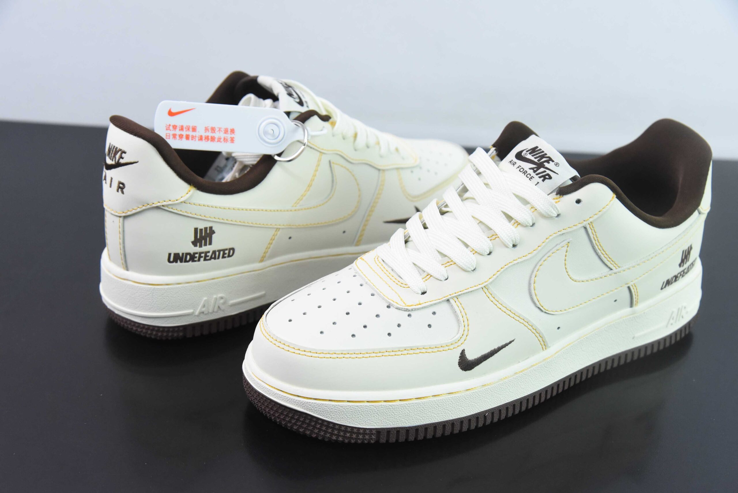 耐克NIke Air Force 1 '07 Low “UN联名米白黄线”空军一号低帮运动休闲鞋纯原版本 货号:KK3333-002