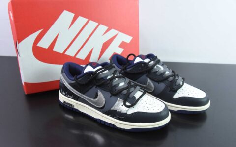 耐克Nike Dunk Low 复古街区暗黑灰SB定制系列低帮休闲滑板鞋纯原版本 货号:FV8106-181