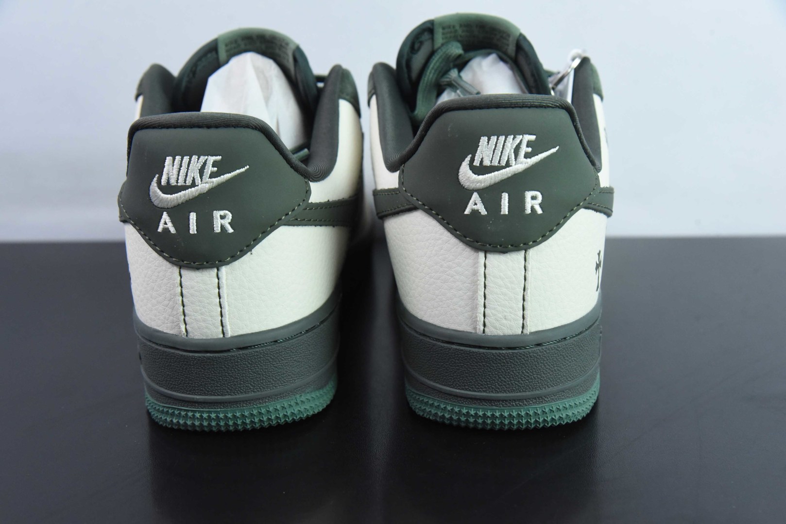 耐克Nike Air Force 1 AF1灰绿克罗心印花定制版空军一号低帮休闲板鞋纯原版本 货号:KK1988-029