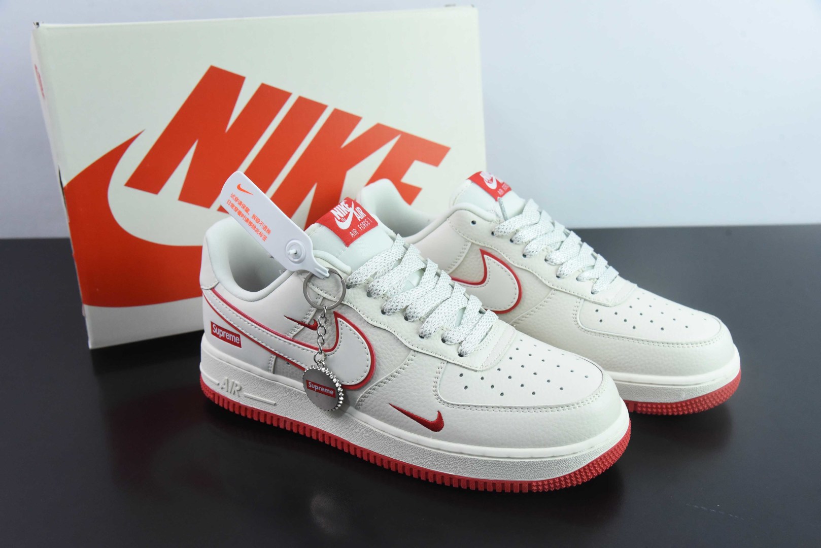 耐克NIke Air Force 1 '07 Low “Supreme联名白红”空军一号低帮休闲运动鞋纯原版本 货号:DF0188-011