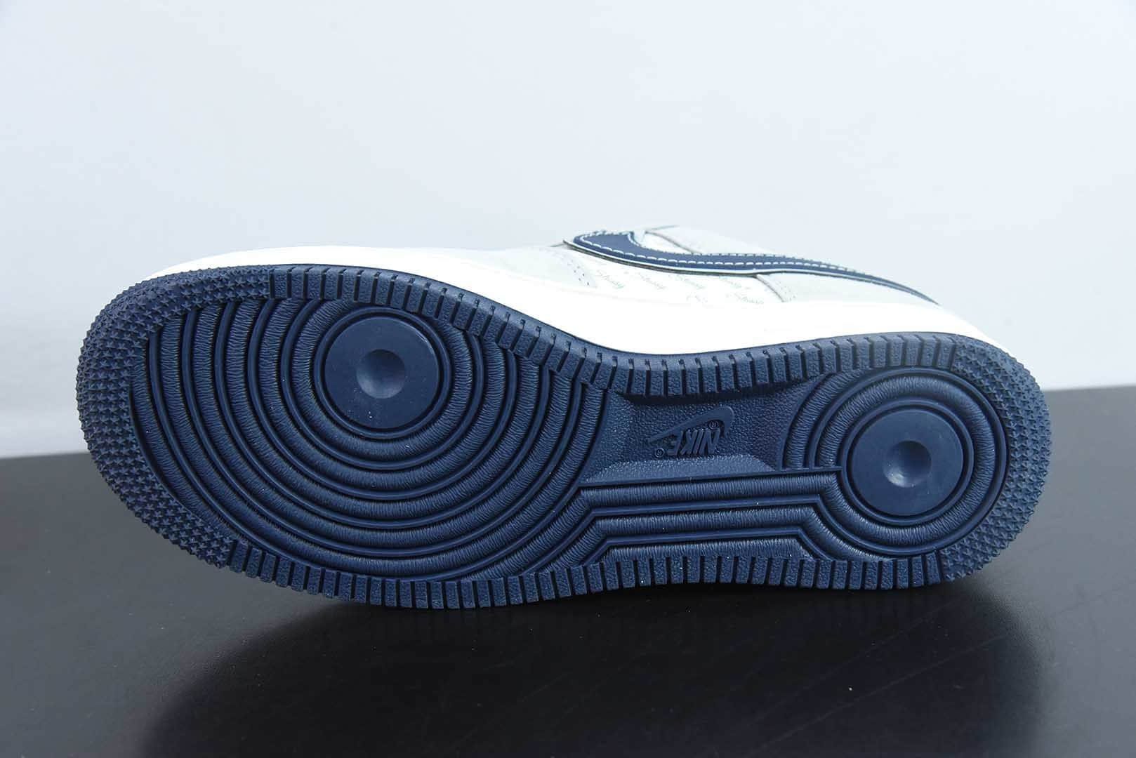 耐克Nike Air Force 1´07 Low 斯图西联名灰蓝英文空军一号低帮百搭休闲运动板鞋纯原版本 货号: XZ3318-088