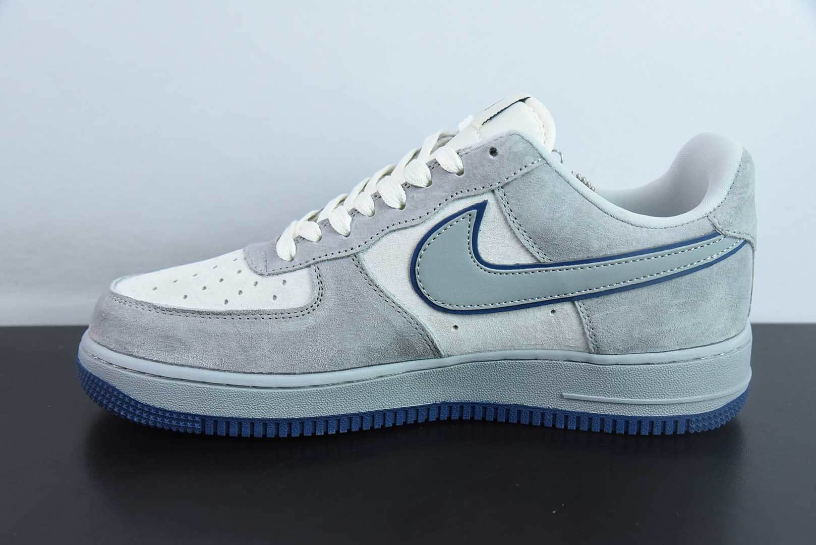 耐克Nike Air Force 1 AF1麂皮灰暴力熊斯图西印花定制版空军一号低帮休闲板鞋纯原版本 货号：DF0188-017 