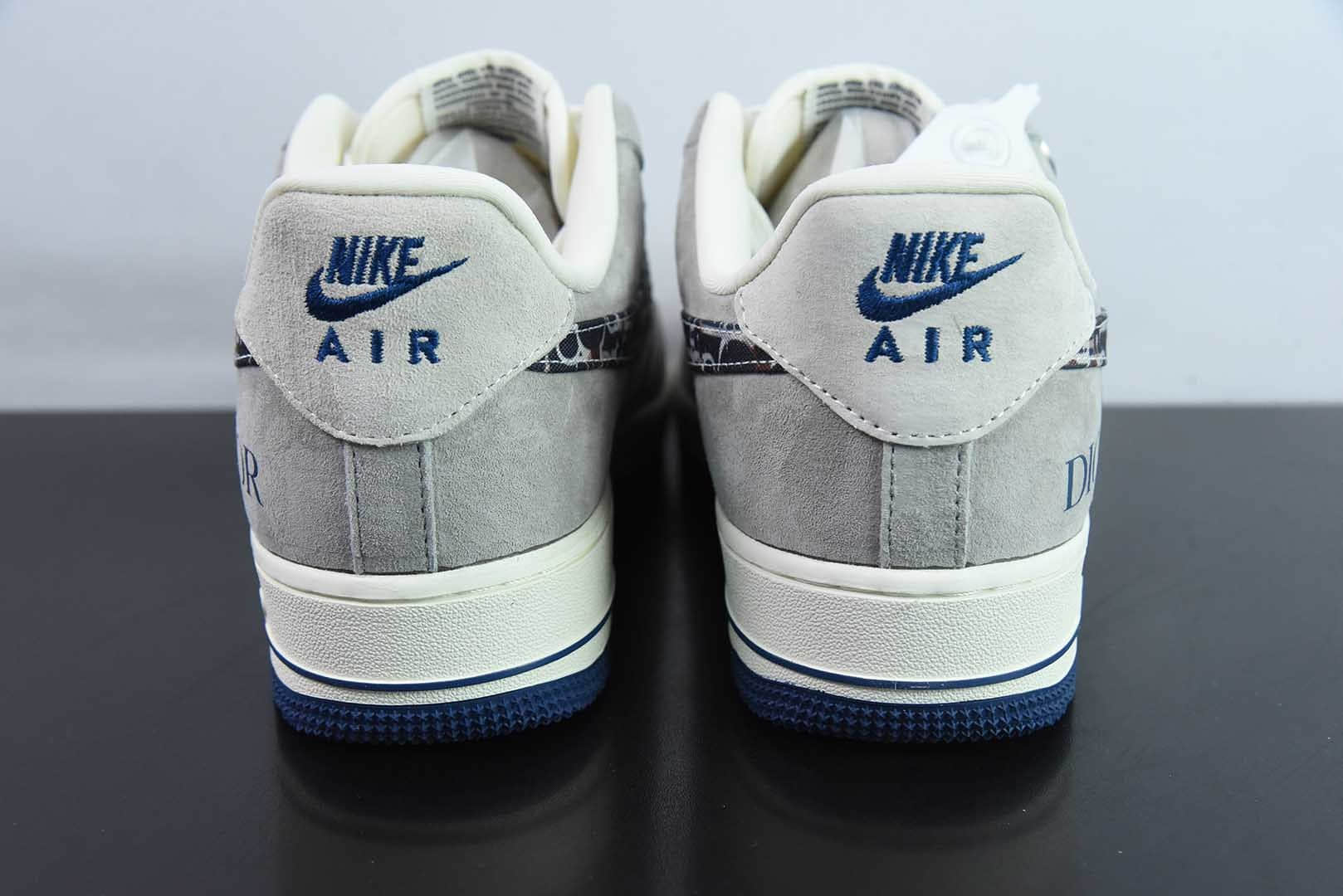 耐克Nike Air Force 1'07 Low 迪奥联名灰蓝鬼脸空军一号低帮休闲板鞋纯原版本 货号：KK1988-044 