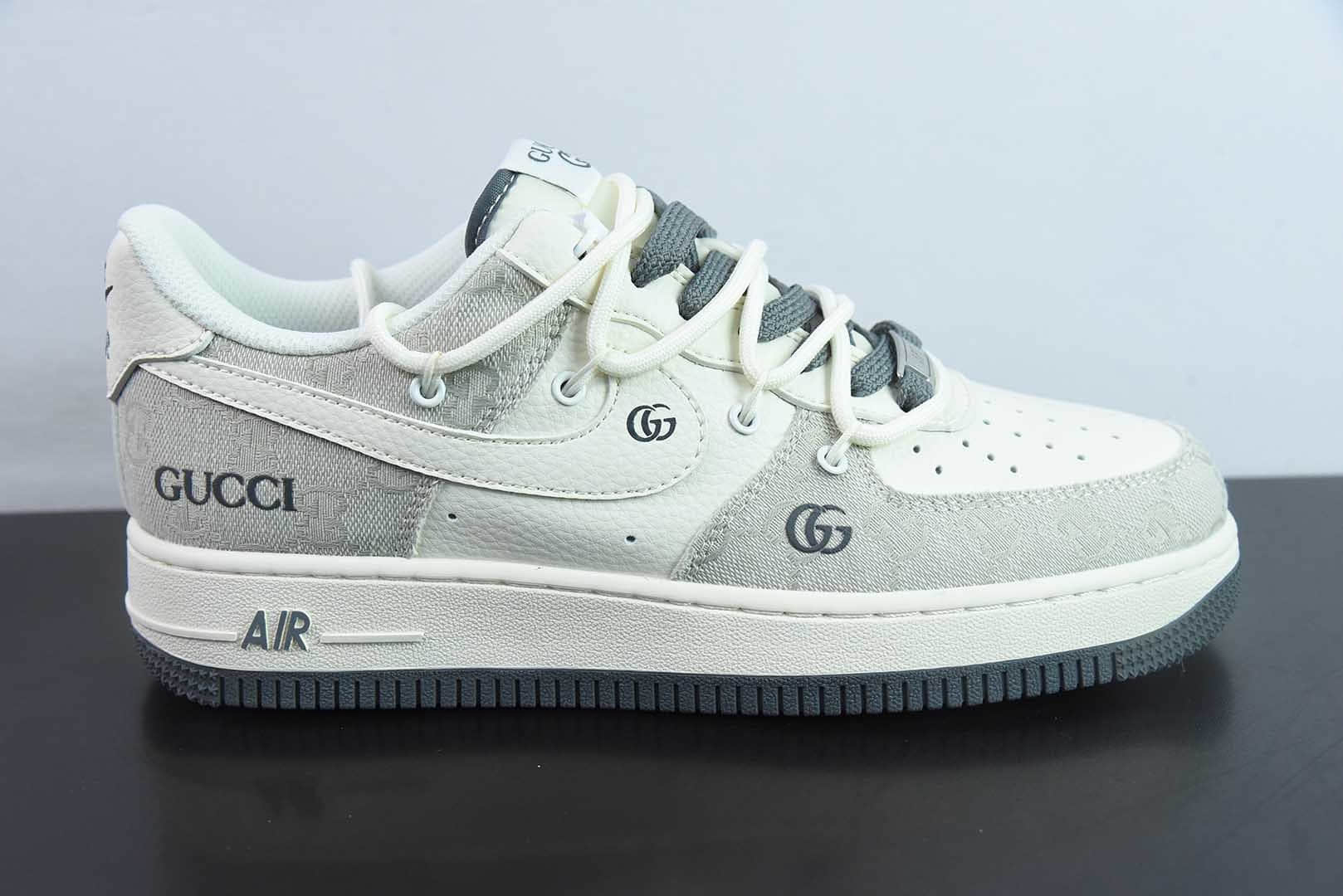 耐克Nike Air Force 1 Low 07 x GUCCI联名白灰绑带满天星空军一号低帮休闲板鞋纯原版本 货号:SJ1198-105