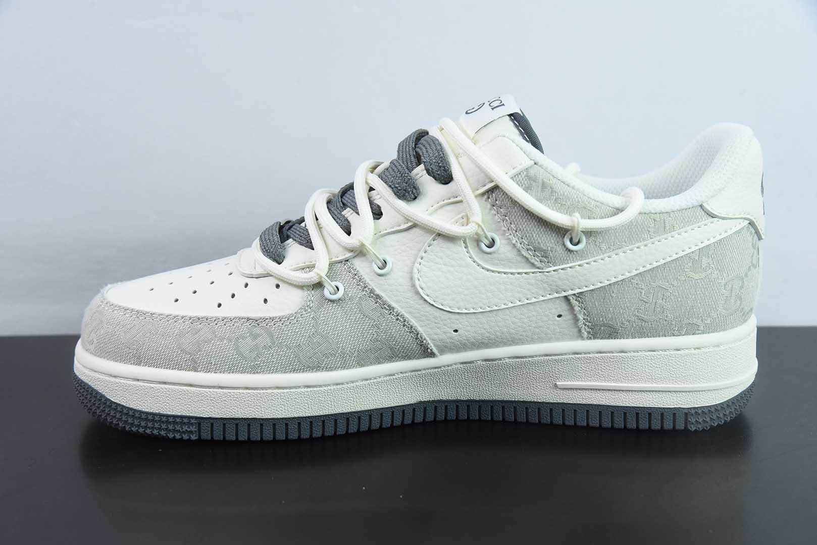 耐克Nike Air Force 1 Low 07 x GUCCI联名白灰绑带满天星空军一号低帮休闲板鞋纯原版本 货号:SJ1198-105