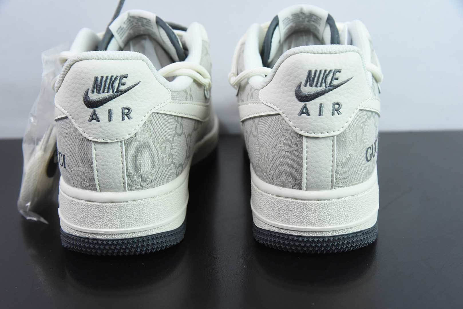 耐克Nike Air Force 1 Low 07 x GUCCI联名白灰绑带满天星空军一号低帮休闲板鞋纯原版本 货号:SJ1198-105