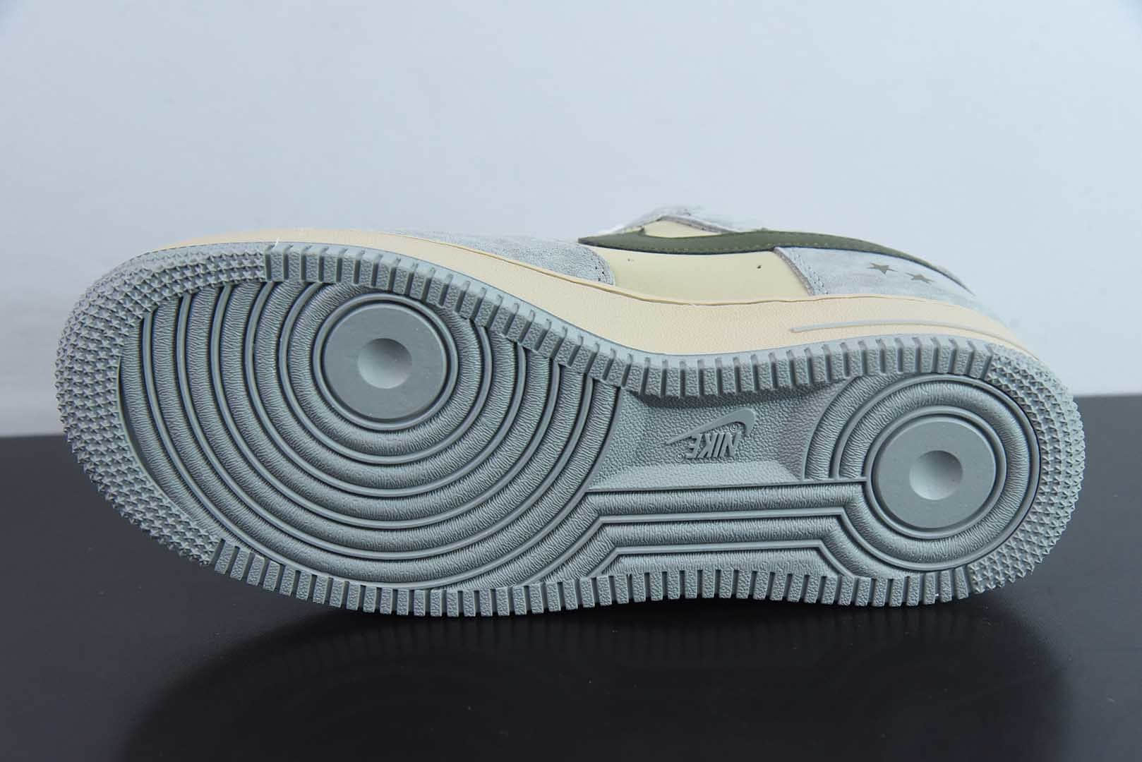 耐克Nike Air Force 1 '07 Low “斯图西联名橄榄绿五角星”空军一号低帮休闲板鞋纯原版本 货号:KK1988-034