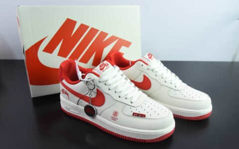 耐克Nike Air Force 1'07 Low 斯图西联名米白深橙空军一号低帮休闲板鞋纯原版本 货号:DF0188-031