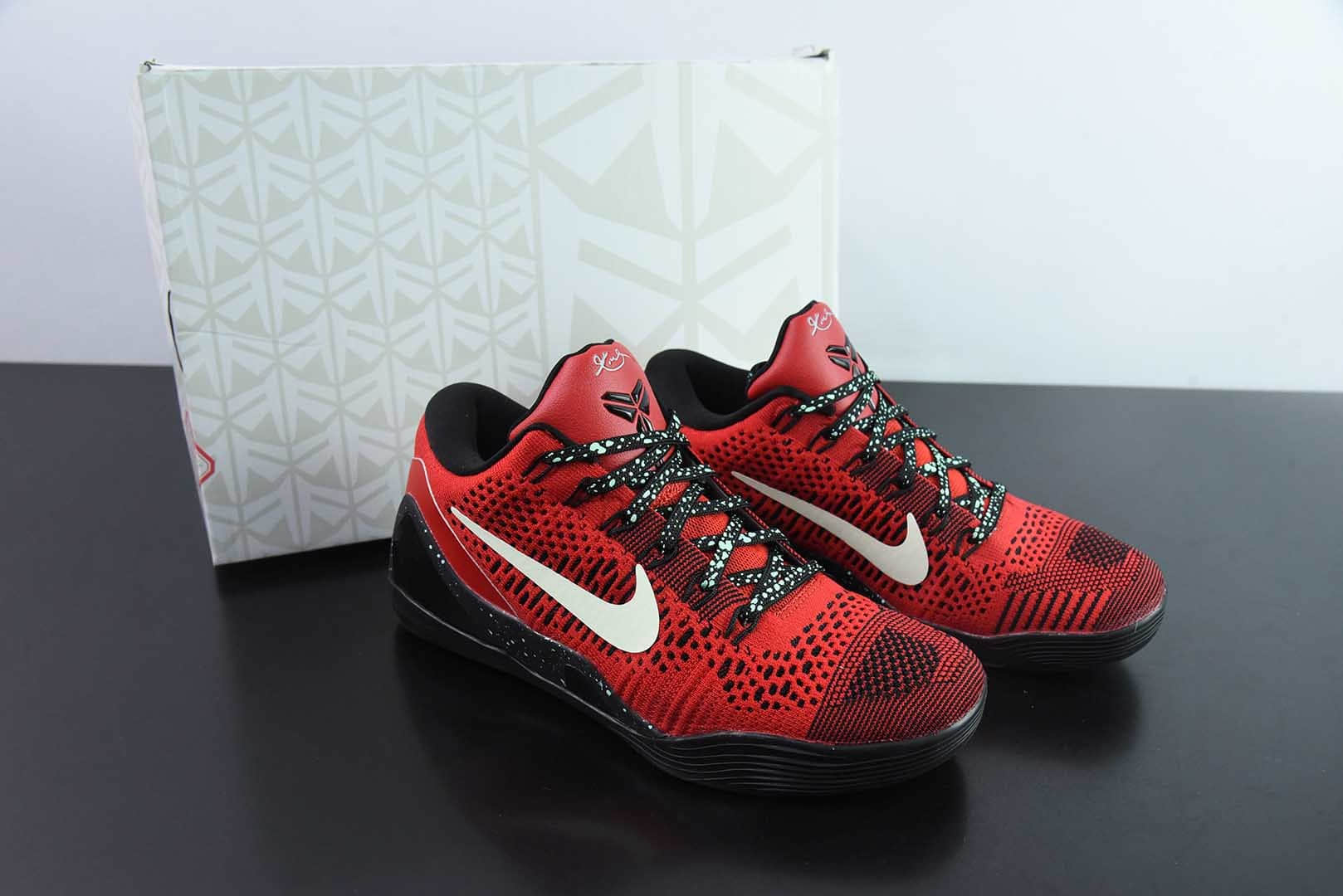 科比Kobe IX Elite Protro Low University Red 科比9代黑红白勾精英系列低帮复刻实战运动文化篮球鞋纯原版本 货号：653456-601