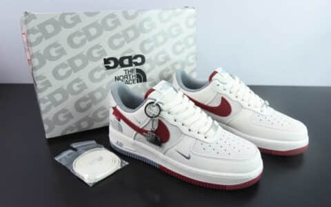 耐克NIke Air Force 1 '07 Low “北面联名米红双色”空军一号低帮休闲板鞋纯原版本 货号：DM6868-047