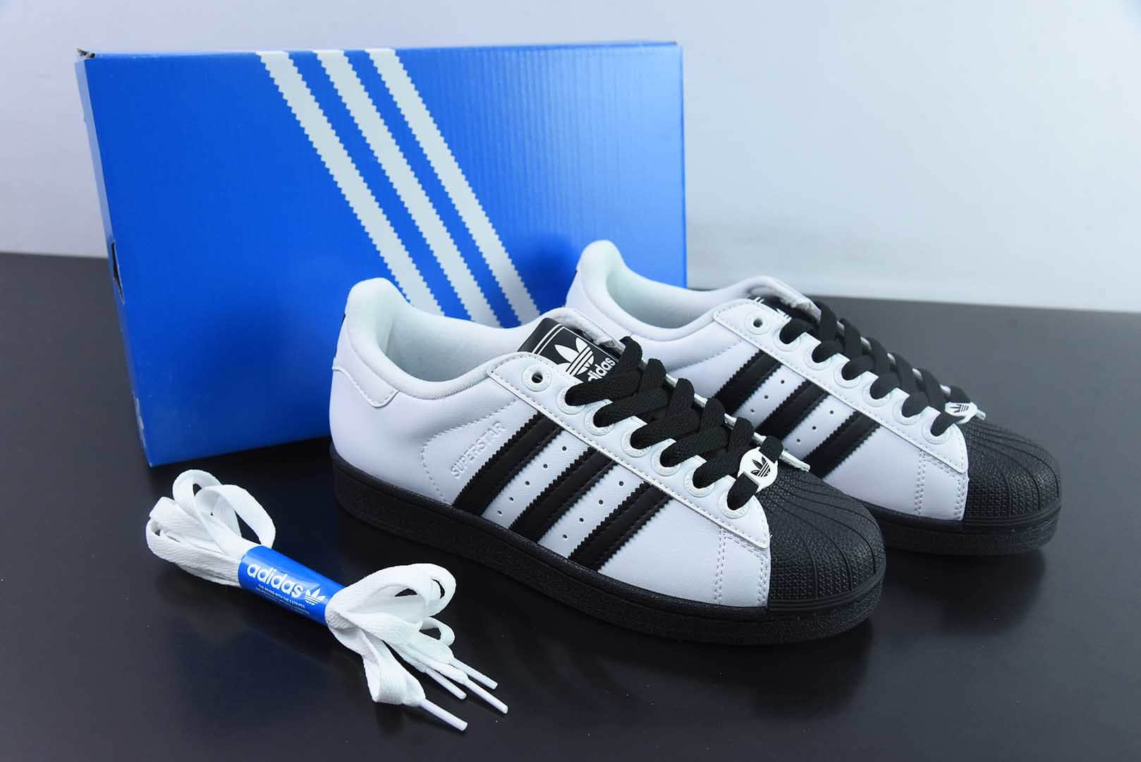 阿迪达斯 Adidas Originals SuperstarⅡ贝壳头二代黑白低帮复古板鞋纯原版本 货号：JI0124
