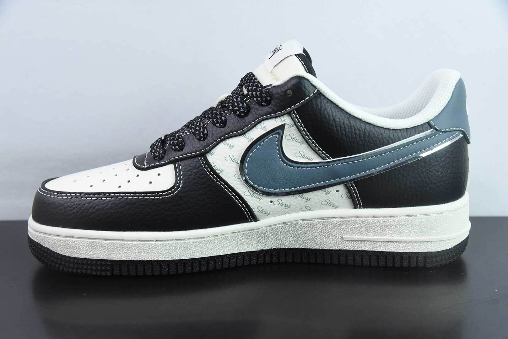 耐克Nike Air Force 1'07 Low 斯图西联名灰蓝黑荔纹空军一号低帮休闲板鞋纯原版本 货号:XZ6188-199
