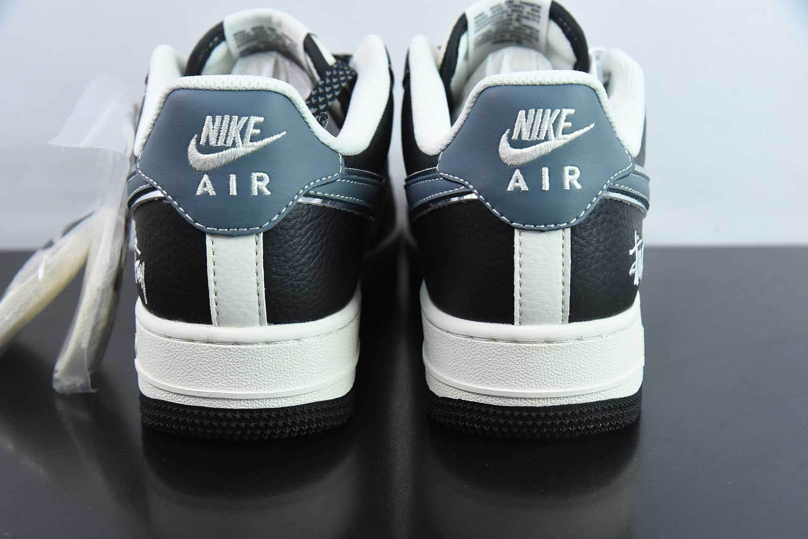 耐克Nike Air Force 1'07 Low 斯图西联名灰蓝黑荔纹空军一号低帮休闲板鞋纯原版本 货号:XZ6188-199