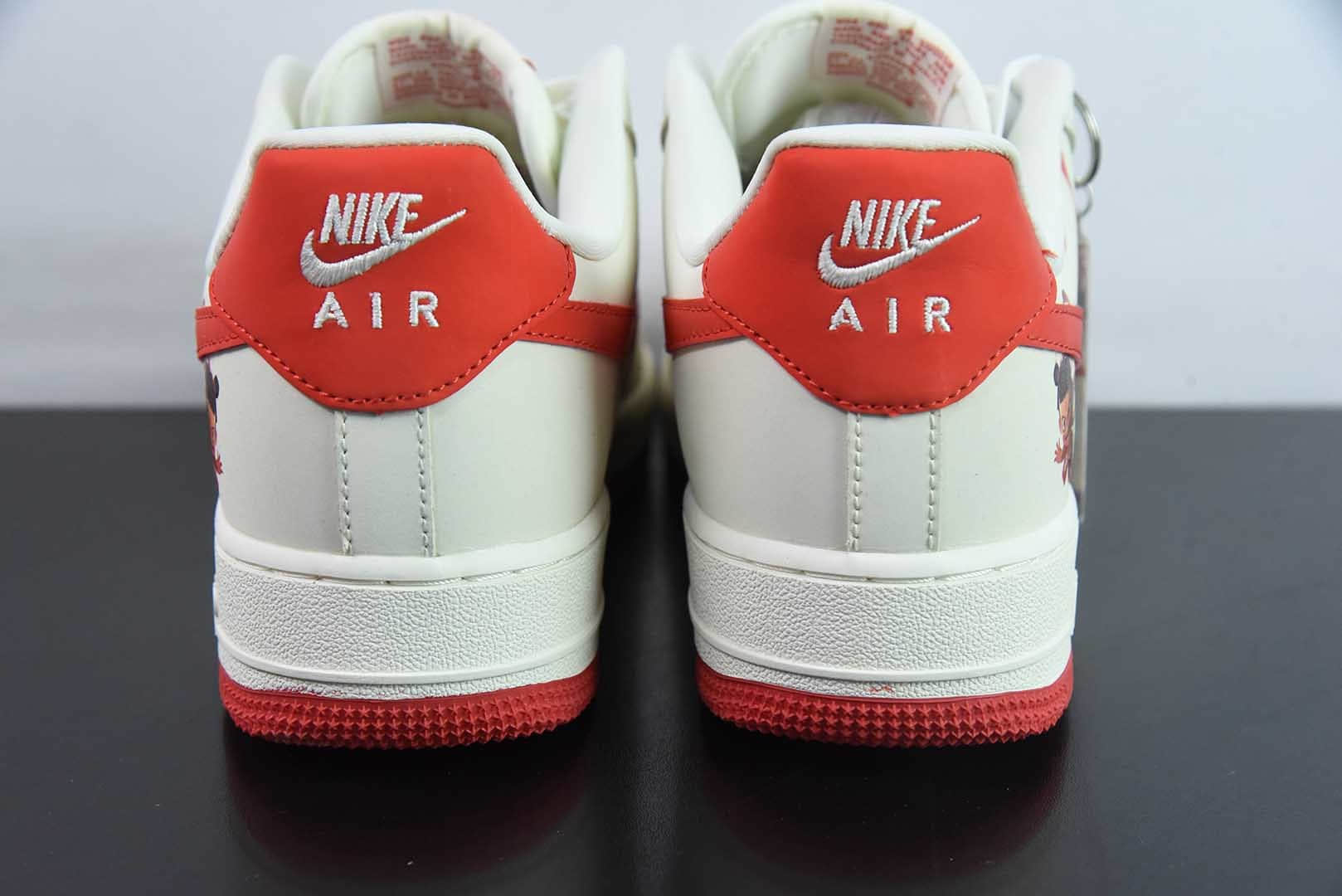 耐克Nike Air Force 1 AF1白红哪吒印花定制版空军一号低帮休闲板鞋纯原版本 货号：DF0188-048