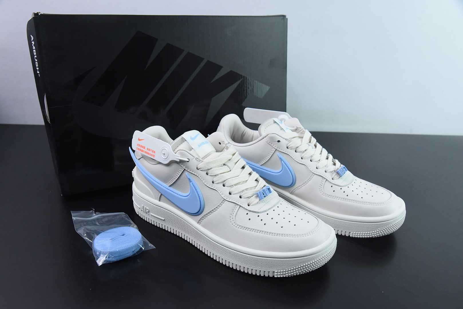 耐克Nike AMBUSH x NK Air Force 1 Low联名大钩白蓝空军一号低帮运动板鞋纯原版本 货号：DV3464-900 