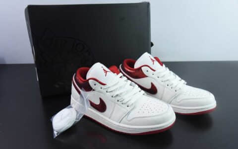 乔丹Air Jordan 1 Low AJ1乔1白红低帮文化休闲板鞋纯原版本 货号：HJ9338-106