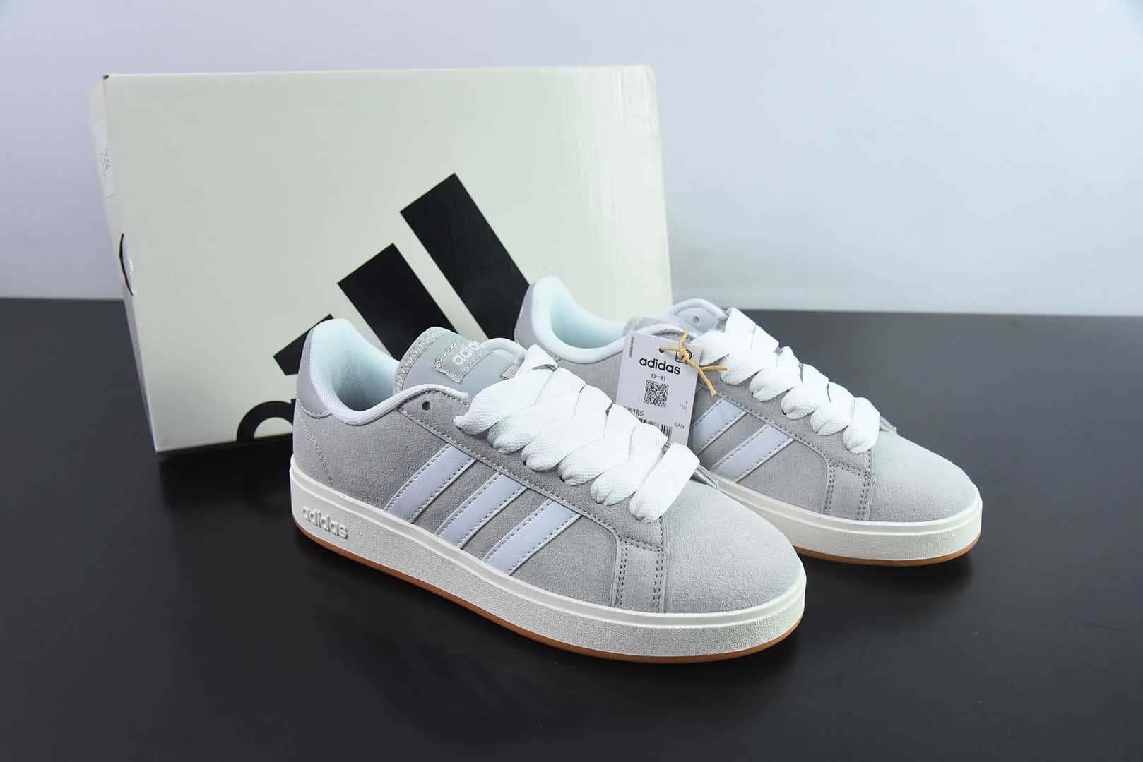 阿迪达斯Adidas GRAND COURTBEAT Base 00S 灰白休闲耐磨低帮板鞋纯原版本 货号:IH6188