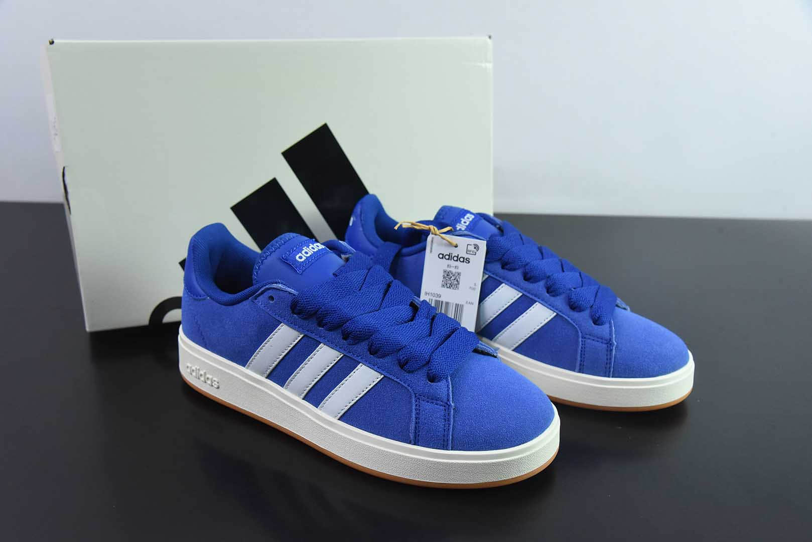 阿迪达斯Adidas GRAND COURTBEAT Base 00S 蓝白麂皮休闲耐磨低帮板鞋纯原版本 货号: IH1039