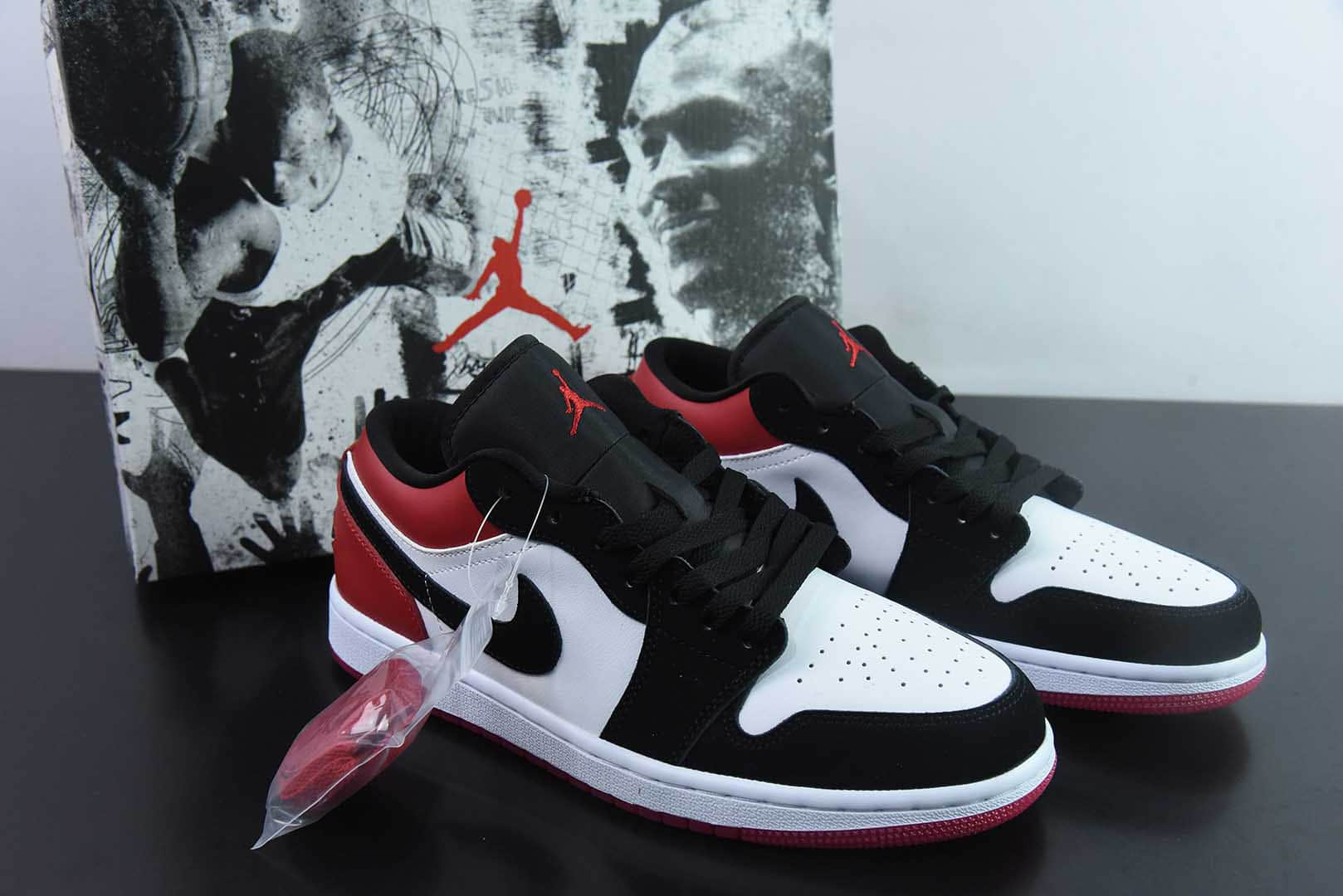 乔丹Air Jordan AJ1 Low黑红黑脚趾低帮复古文化篮球鞋纯原版本 货号:IB8971 - 106
