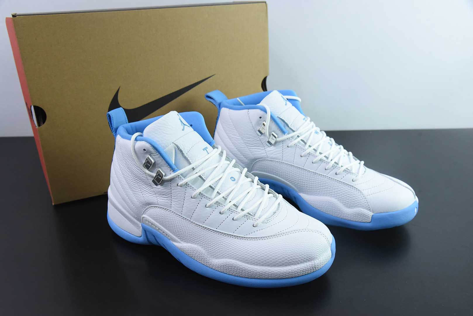 乔丹Air Jordan 12  Melo  AJ12乔12白蓝高帮男子文化篮球鞋纯原版本 货号：CT8013 - 112