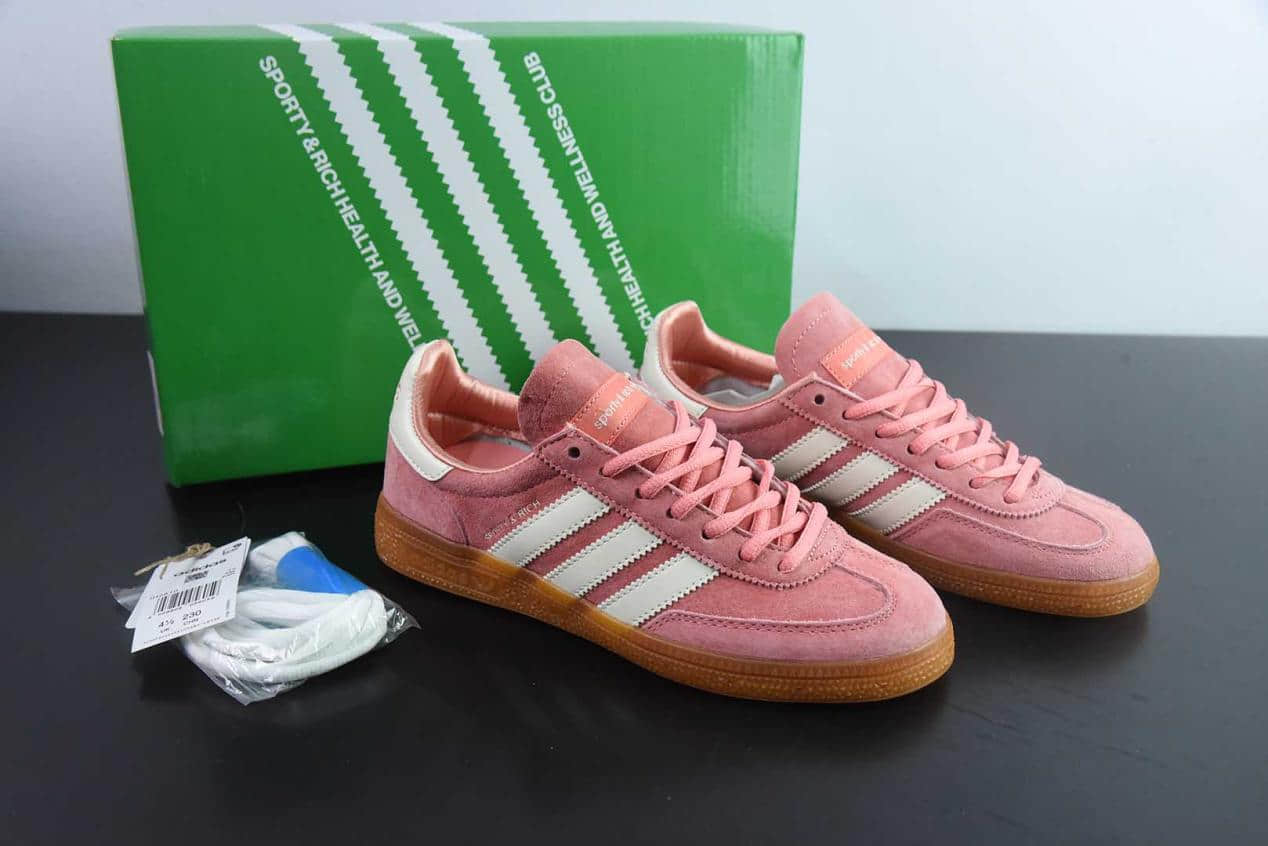 阿迪达斯 Adidas Handball Spezial 复古单品粉白德训鞋纯原版本 货号：IH2610
