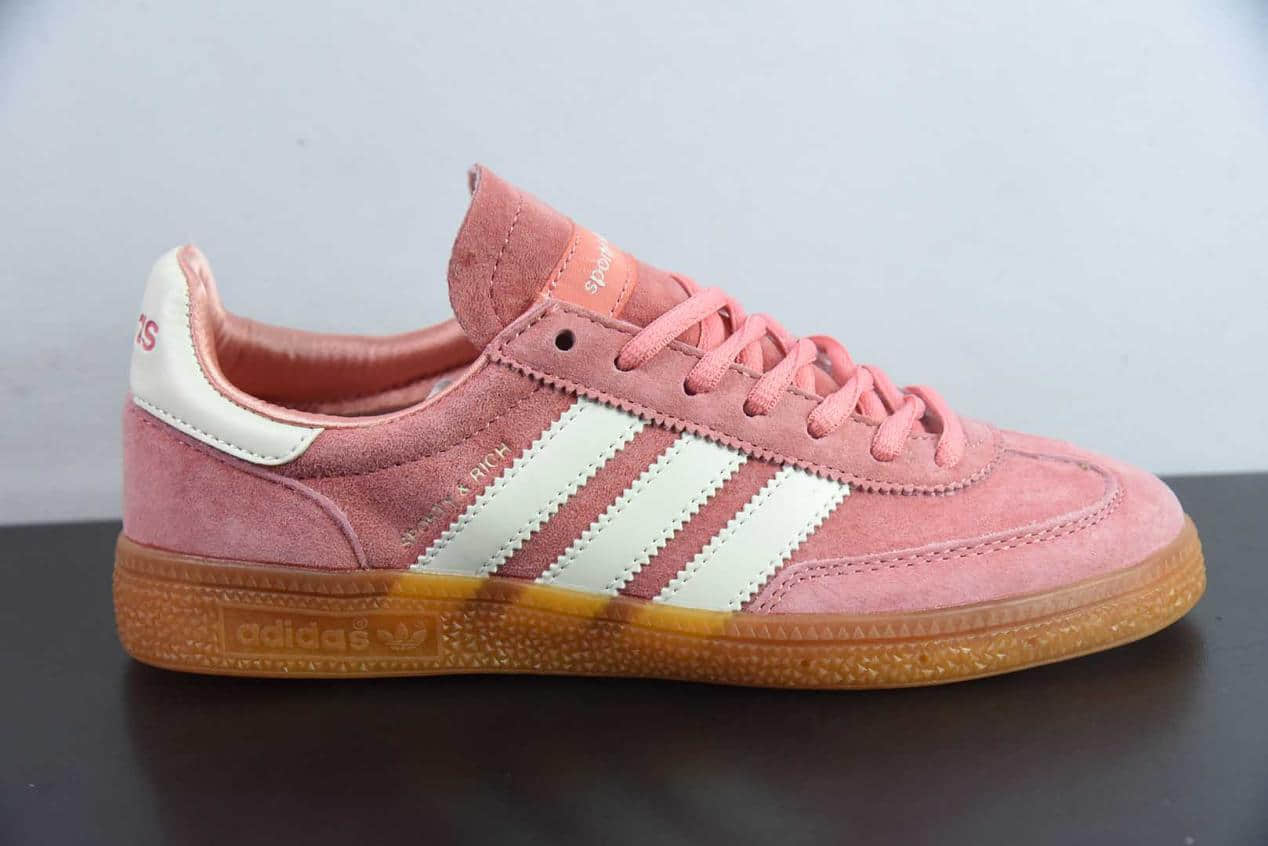 阿迪达斯 Adidas Handball Spezial 复古单品粉白德训鞋纯原版本 货号：IH2610