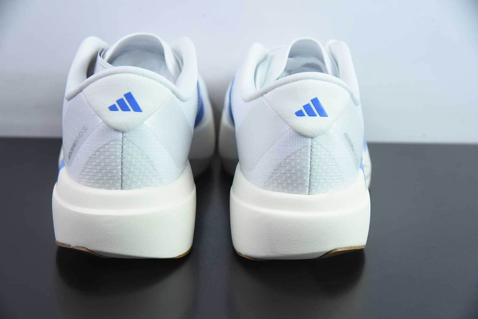 阿迪达斯Adidas Adizero Evo SL阿迪白蓝超轻透气缓震跑鞋纯原版本 货号:JS4454