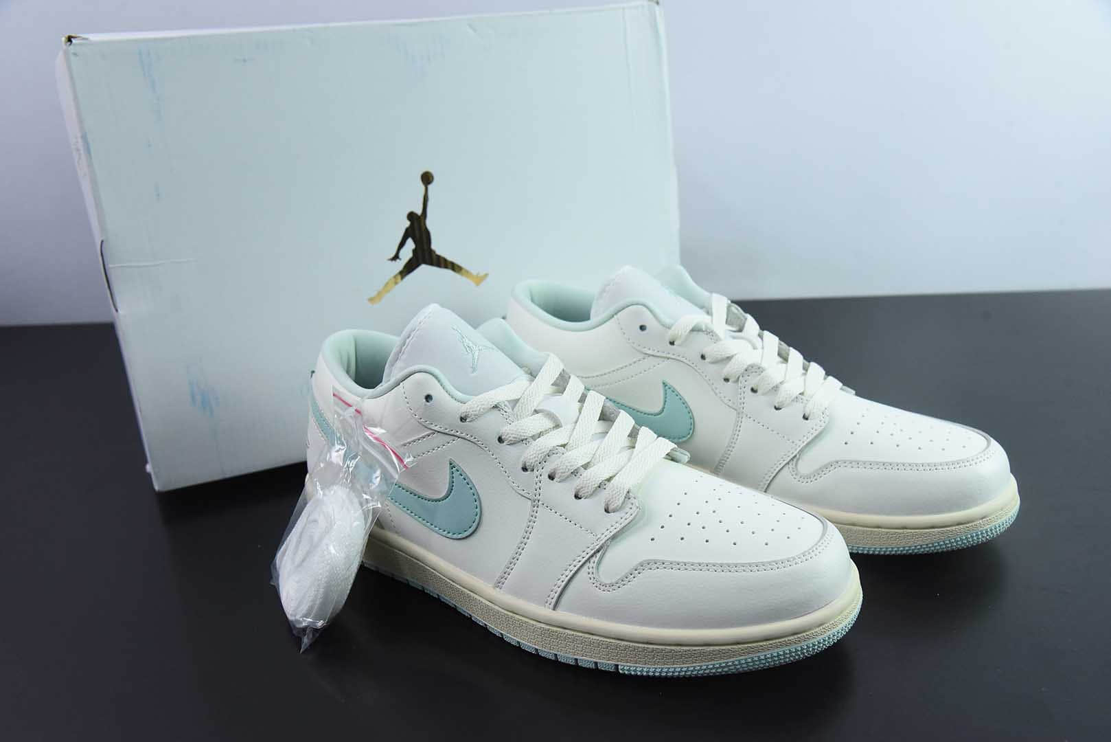乔丹 Air Jordan 1 Low AJ1乔1白薄荷绿低帮文化休闲运动板鞋纯原版本 货号：DC0774-134