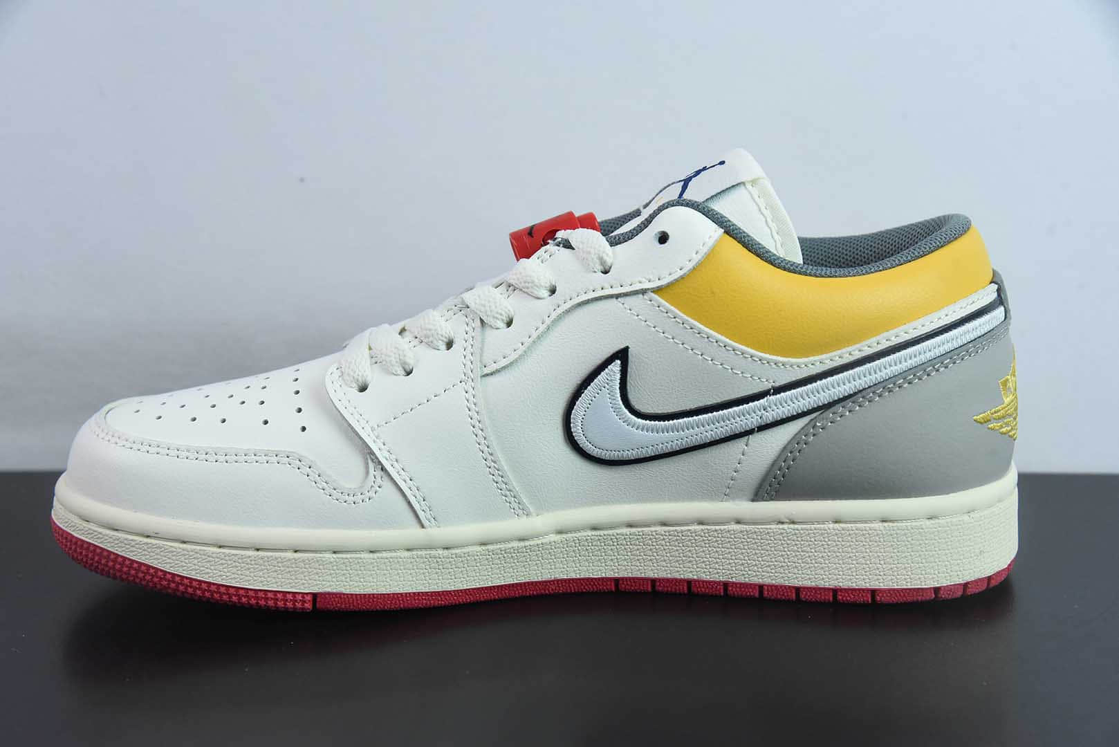 乔丹Air Jordan 1 Low AJ1乔1帆白灰黄鸳鸯勾低帮文化休闲运动板鞋纯原版本 货号:HV4511-133