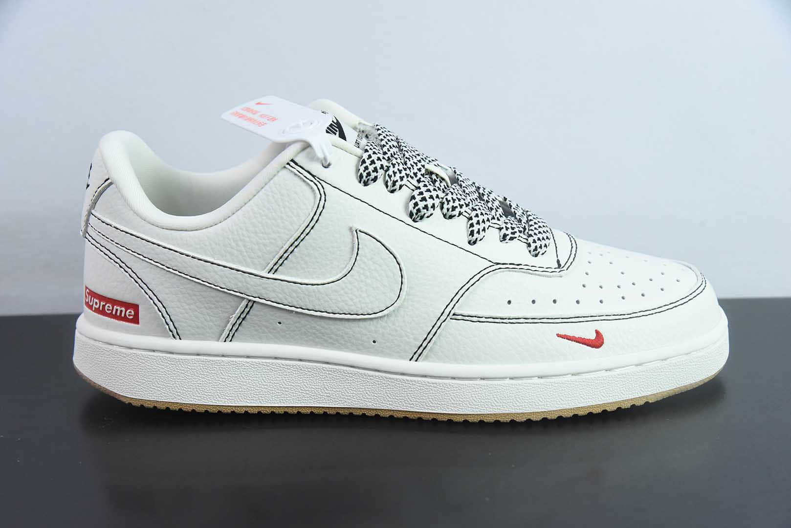 耐克Nike Air Force 1'07 Supreme联名米白印花小空军低帮休闲板鞋纯原版本  货号：CS5288-013