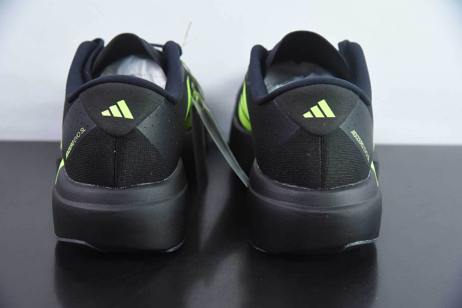 阿迪达斯Adidas Adizero Evo SL阿迪黑绿超轻透气缓震跑鞋纯原版本 货号:JR3420