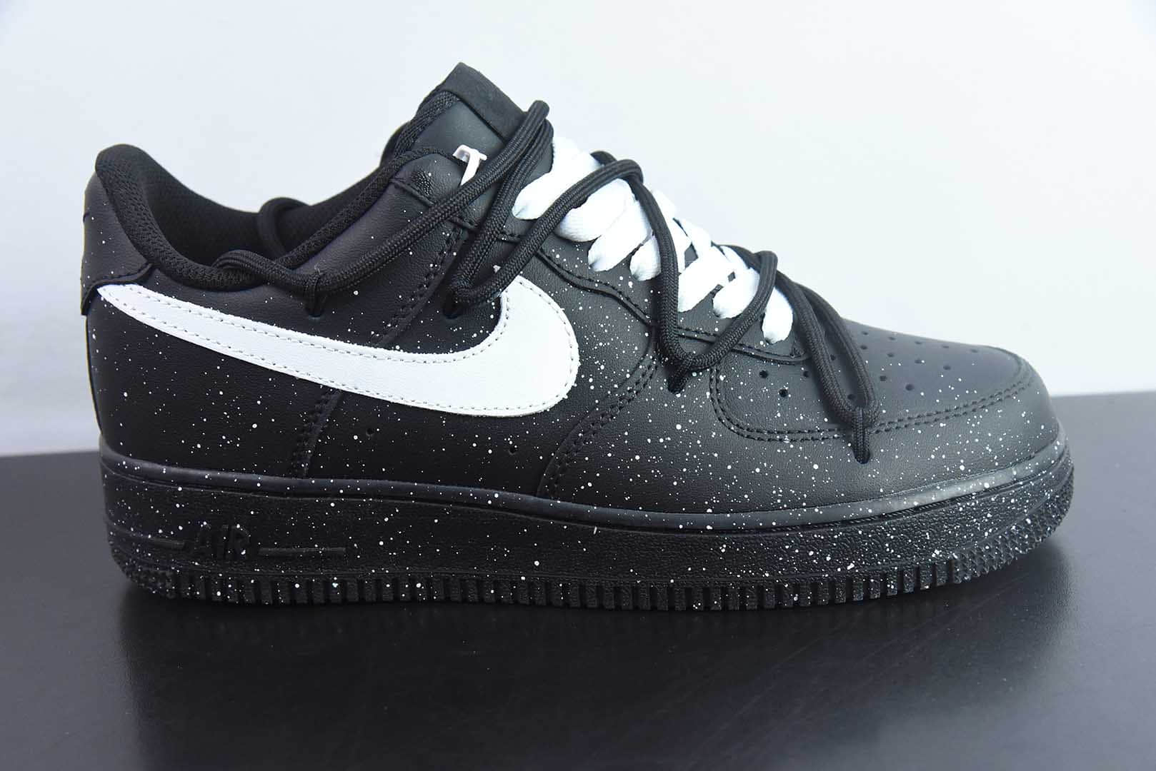 耐克Nike Air Force 1 Low’07 黑色满天星泼墨空军一号低帮休闲板鞋纯原版本 货号：ZH0316-090