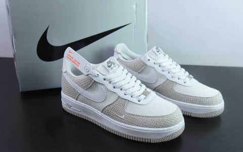 耐克Nike Air Force 1'07 Low 白卡其牛仔布小勾空军一号低帮休闲板鞋纯原版本 货号：ZH0316-092