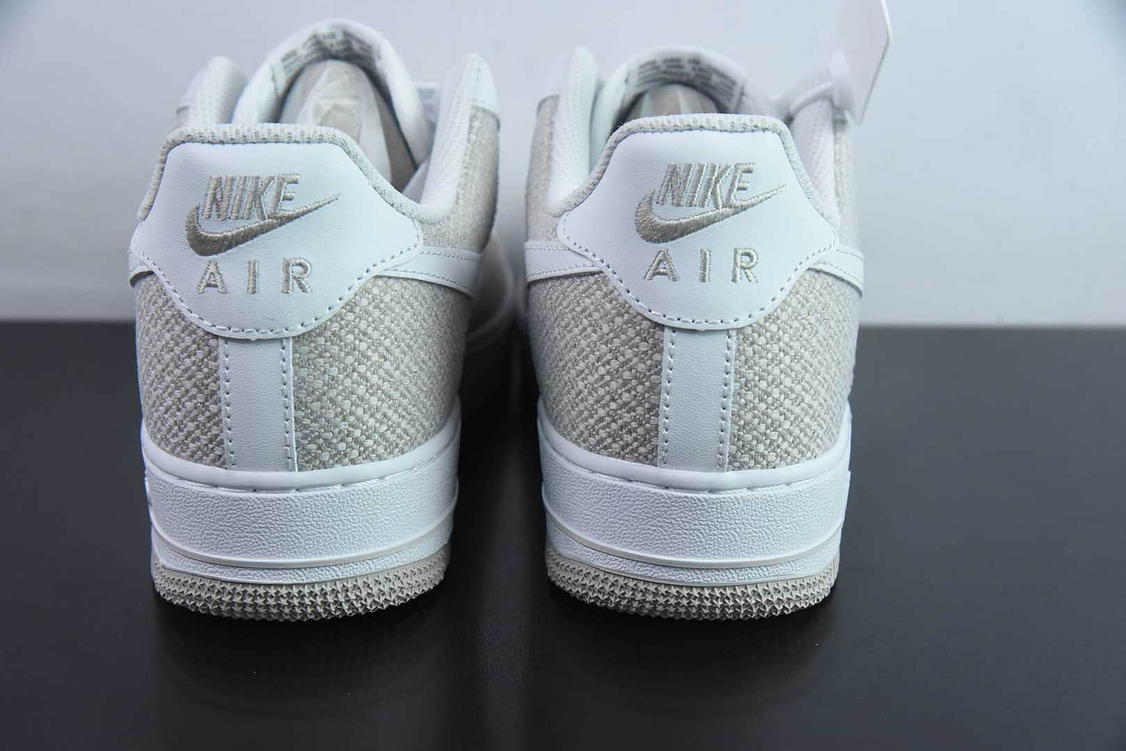 耐克Nike Air Force 1'07 Low 白卡其牛仔布小勾空军一号低帮休闲板鞋纯原版本 货号：ZH0316-092