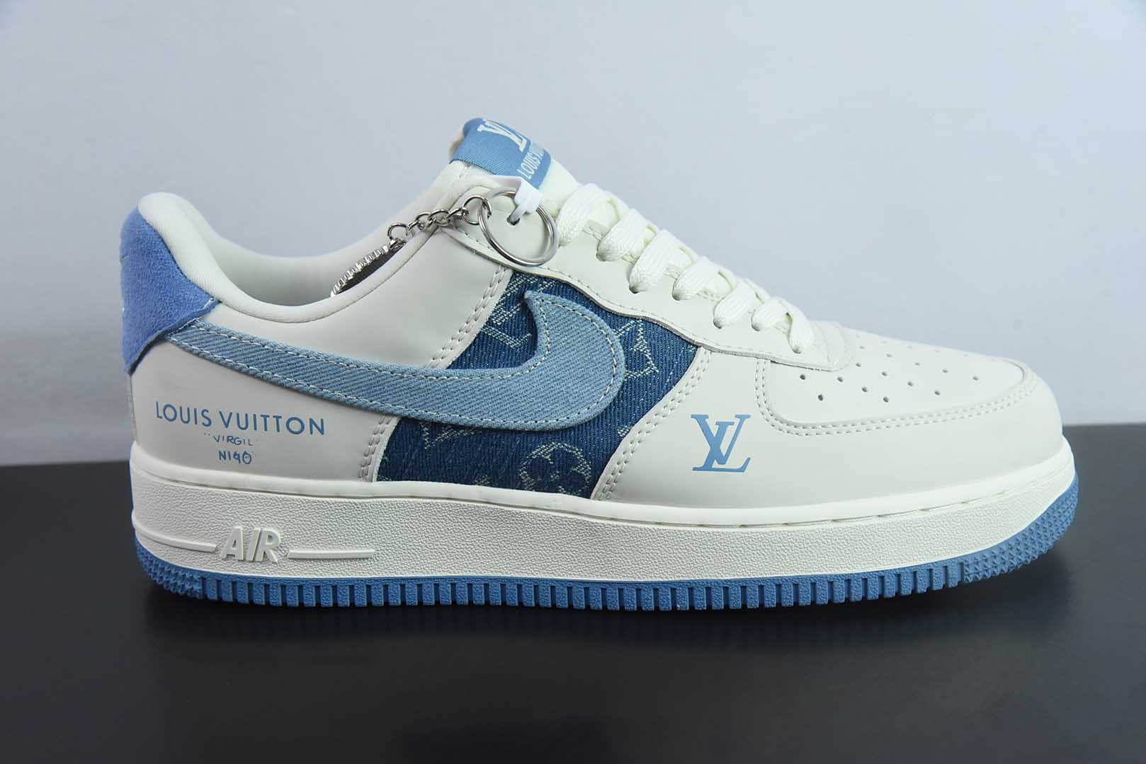 耐克Nike Air Force 1'07 Low LV联名白蓝牛仔布勾空军一号低帮休闲板鞋纯原版本 货号：DF0188-068