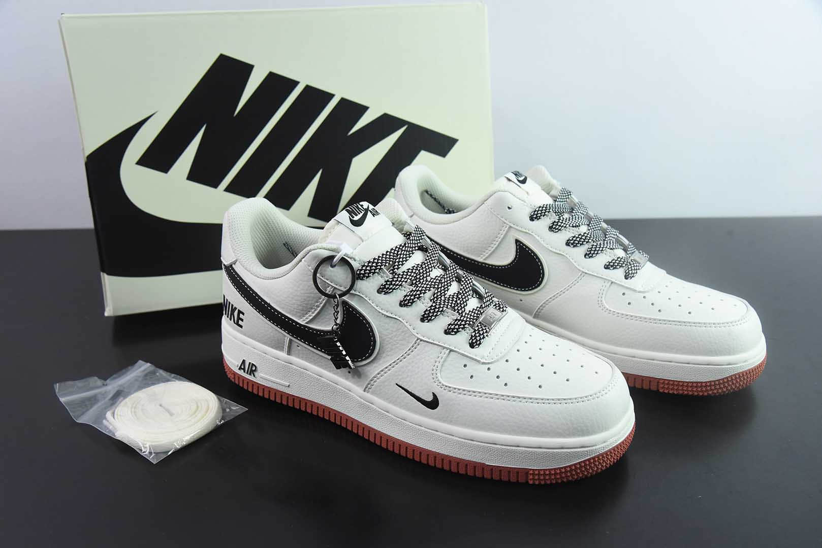 耐克Nike Air Force 1'07 Low NIKE联名米白黑生胶空军一号低帮休闲运动板鞋纯原版本 货号：CS5288-021