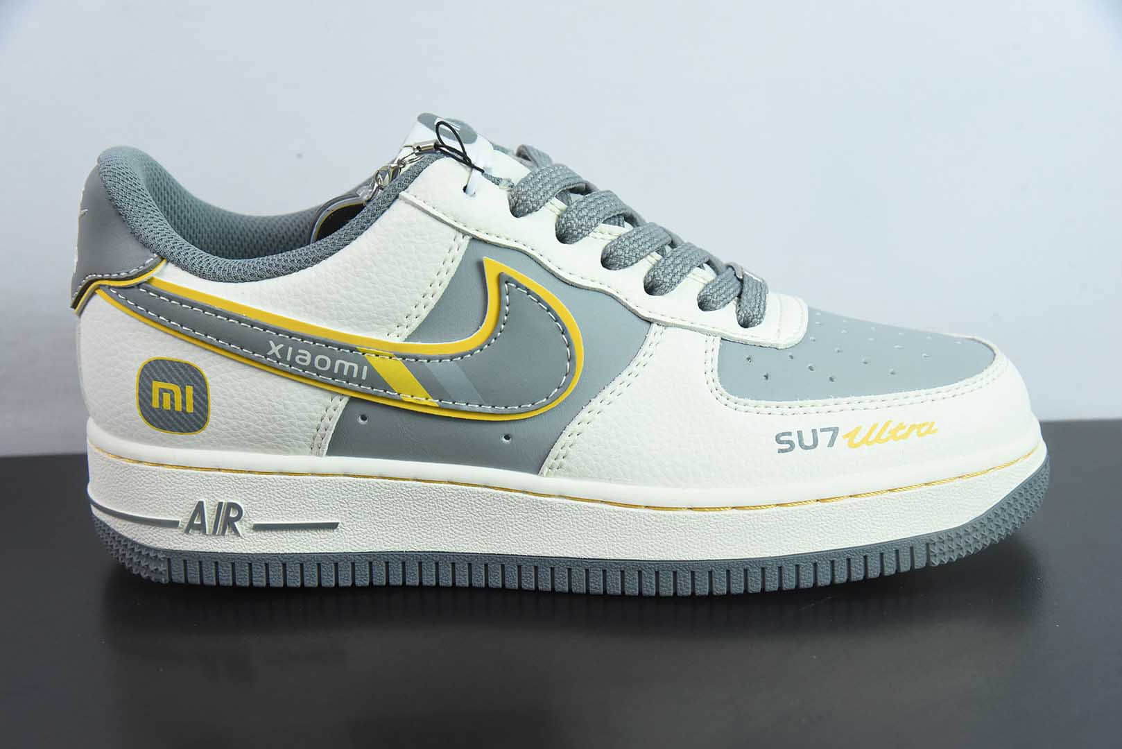 耐克Nike Air Force 1 AF1白灰黄小米SU7印花定制版空军一号低帮休闲板鞋纯原版本 货号：XX3168-201