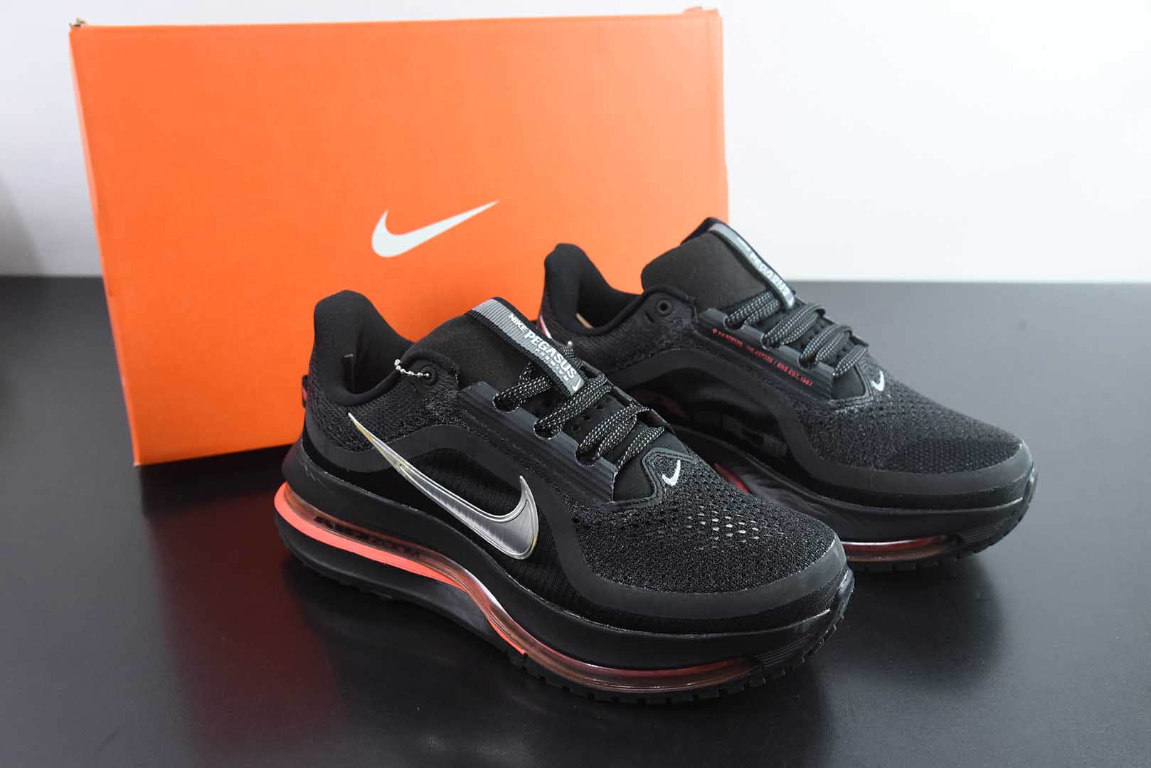 耐克Nike Air Zoom Pegasus Premium耐克黑灰橙网面全掌气垫缓震跑鞋纯原版本 货号:HQ2593 - 003