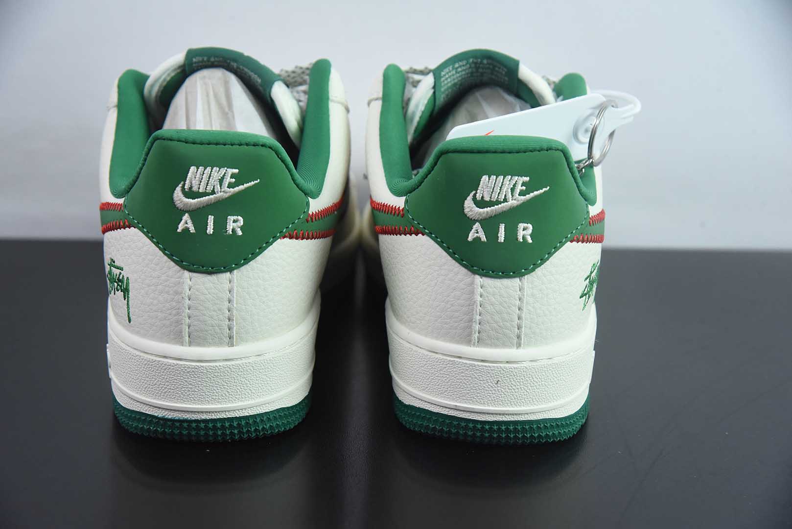耐克Nike Air Force 1'07 Low 斯图西联名针织勾米绿空军一号低帮休闲板鞋纯原版本 货号：KJ1688-002