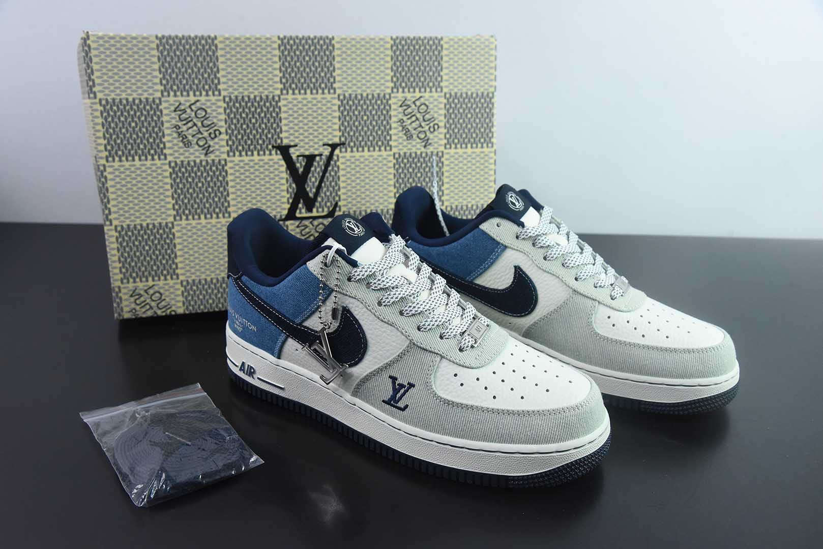 耐克Nike Air Force 1´07 Low LV联名灰蓝牛仔空军一号低帮休闲板鞋纯原版本 货号：SC0601-551